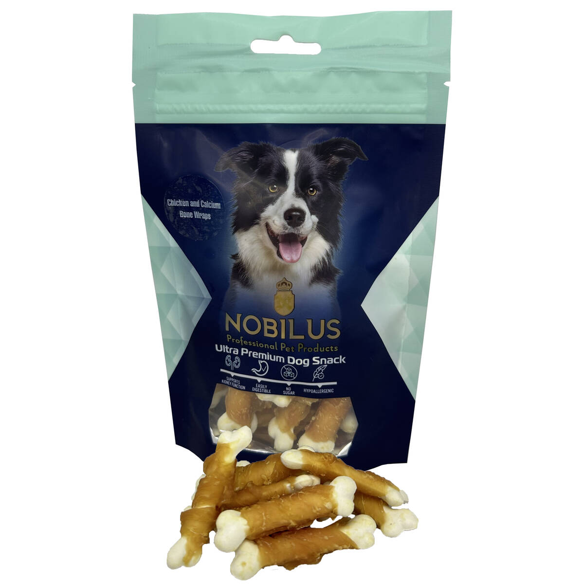 NOBILUS CHICKEN AND CALCIUM BONE WRAPS DOG SNACK