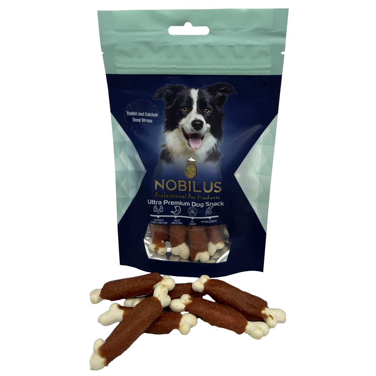  - NOBILUS RABBİT AND CALCIUM BONE WRAPS DOG SNACK