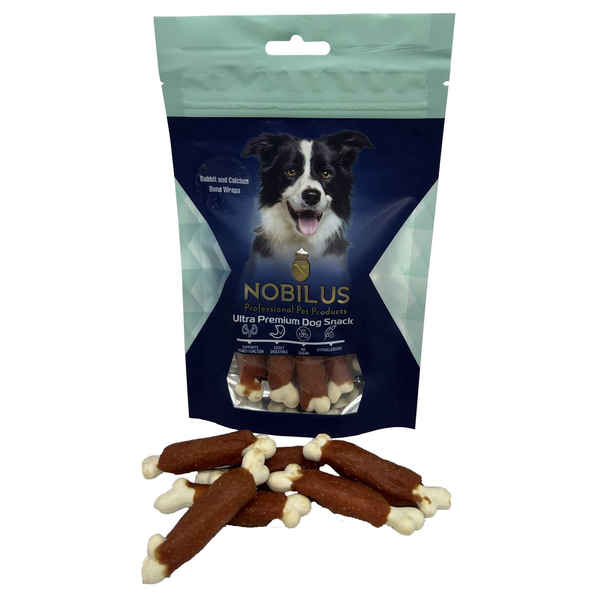 NOBILUS RABBİT AND CALCIUM BONE WRAPS DOG SNACK