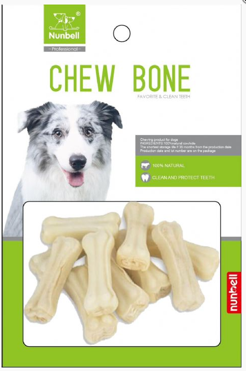  - NUNBELL BEYAZ PRES KEMİK 10CM 25-30 GR 50Lİ