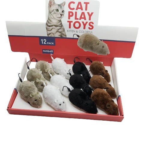 NUNBELL - NUNBELL KEDİ OYUN.KURMALI FARE 12'Lİ
