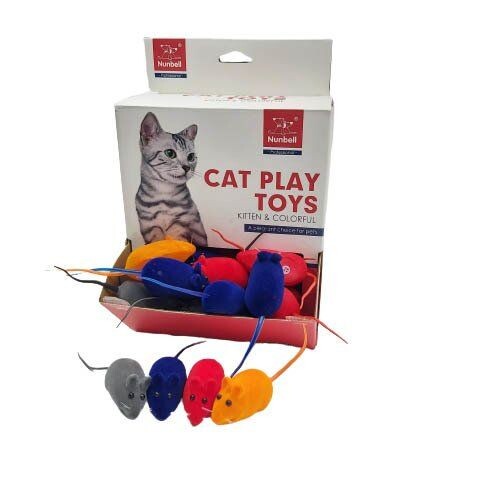 NUNBELL - NUNBELL KEDİ OYUN.SESLİ RENKLİ FARE 48'Lİ