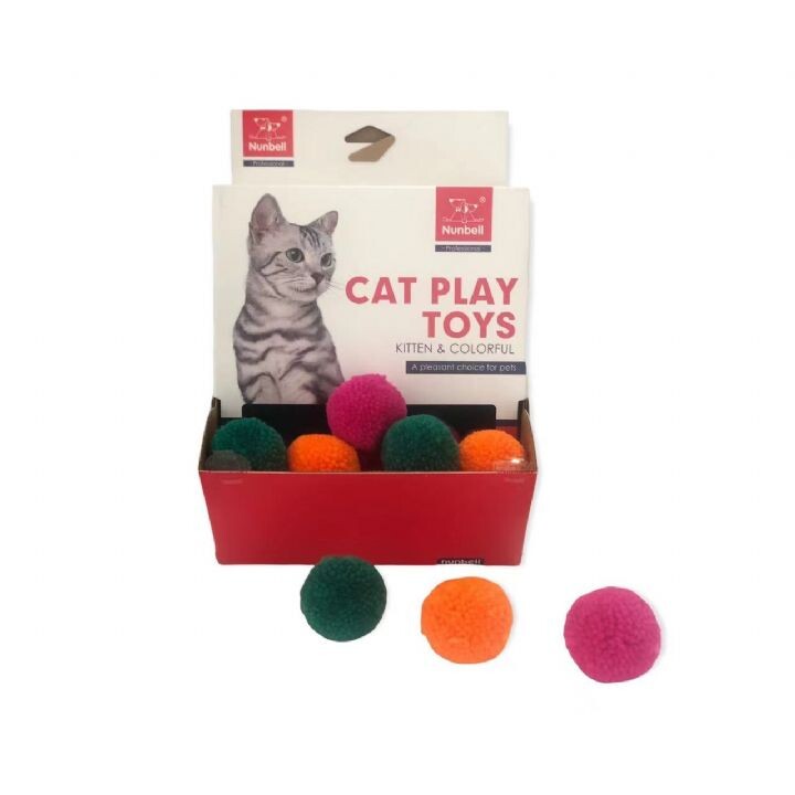 NUNBELL - NUNBELL KEDİ OYUN.TÜYLÜ RENKLİ TOPLAR 48'Lİ NUNBELL - NUNBELL KEDİ OYUN.TÜYLÜ RENKLİ TOPLAR 48'Lİ