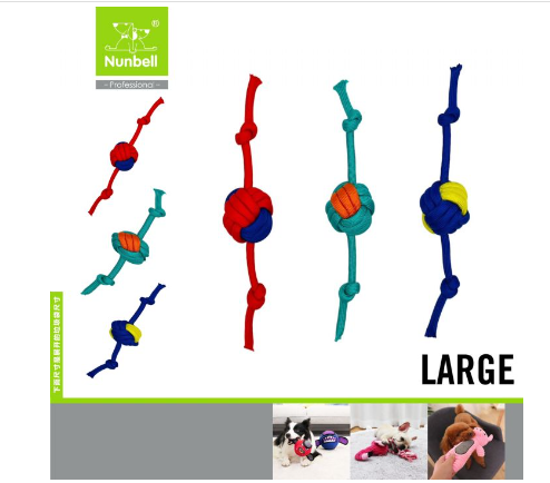  - NUNBELL KÖPEK OYUN ÇİFT DÜĞÜMLÜ TOP BÜYÜK