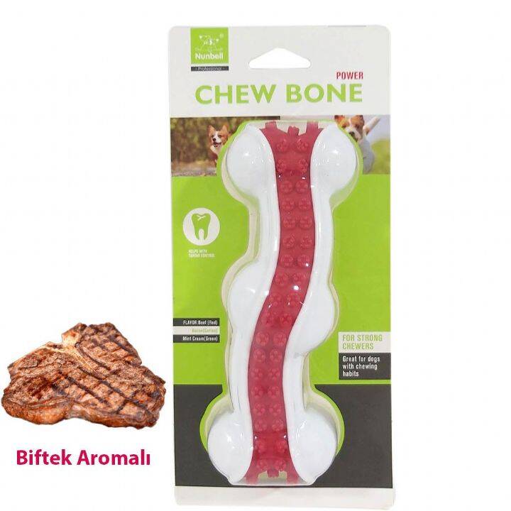 NUNBELL KÖPEK OYUNCAGI DOLGULU KEMİK M