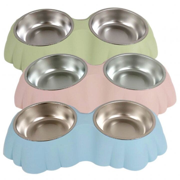 NUNBELL MELAMİN ÇELİK MAMA KABI İKİLİ - Thumbnail