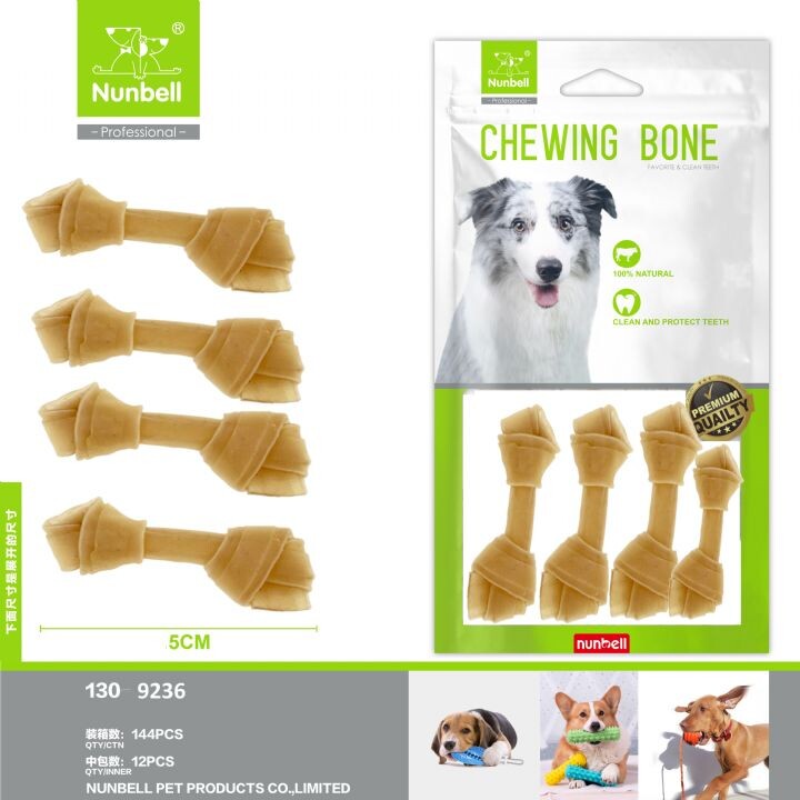  - NUNBELL NATURAL DÜĞÜM KEMİK 5CM 4'LÜ