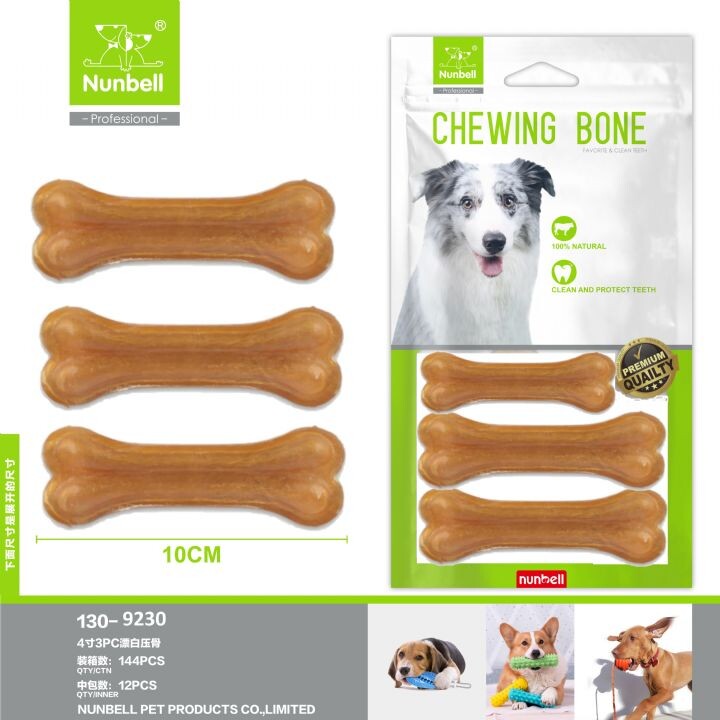  - NUNBELL NATURAL PRES KEMİK 10CM 3'LÜ