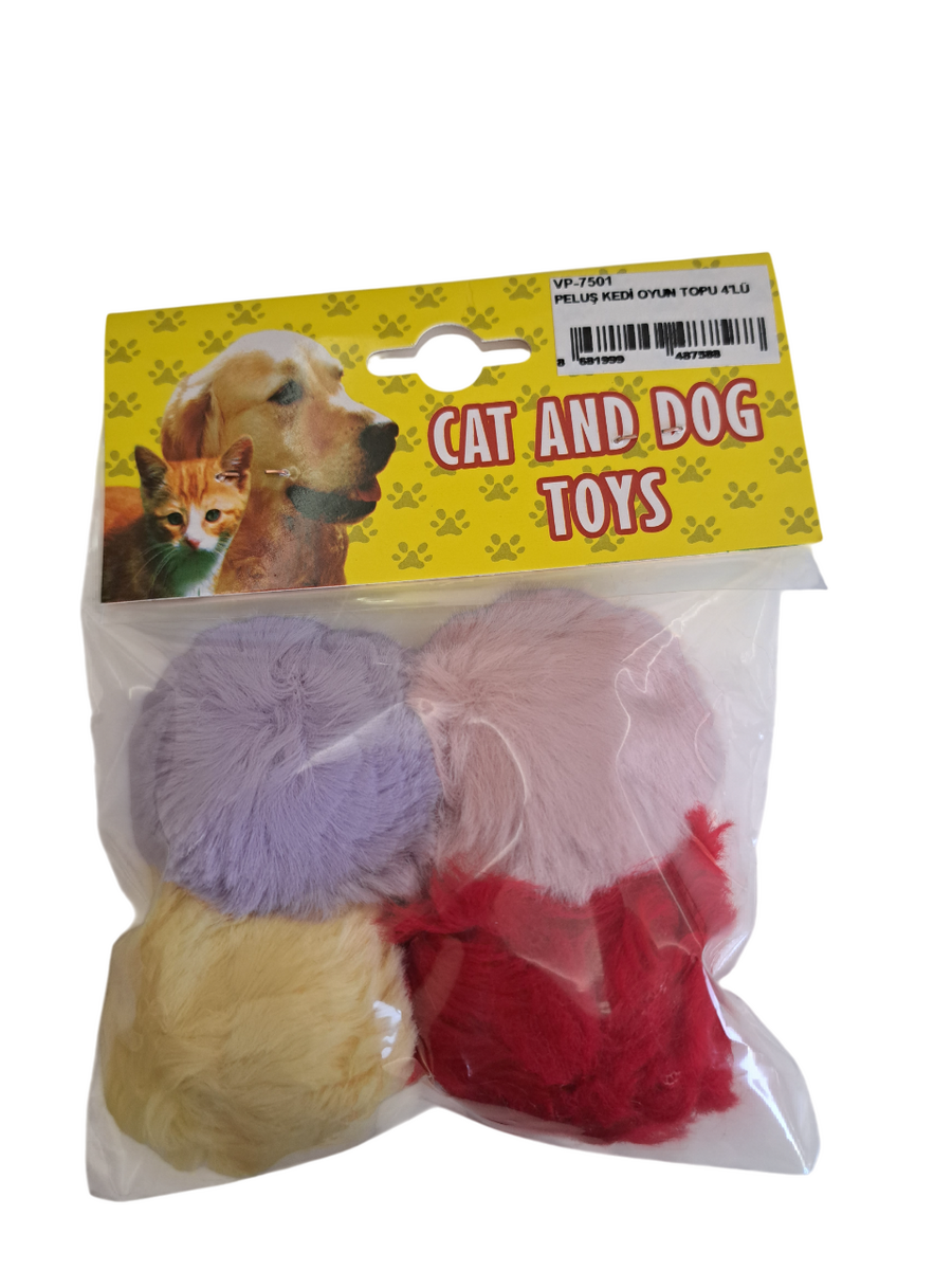 PELUŞ KEDİ OYUN TOPU 4'LÜ