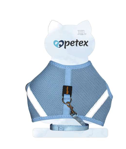 PETEX AIR FİLE KEDİ GÖĞÜS TASMA MAVİ XL