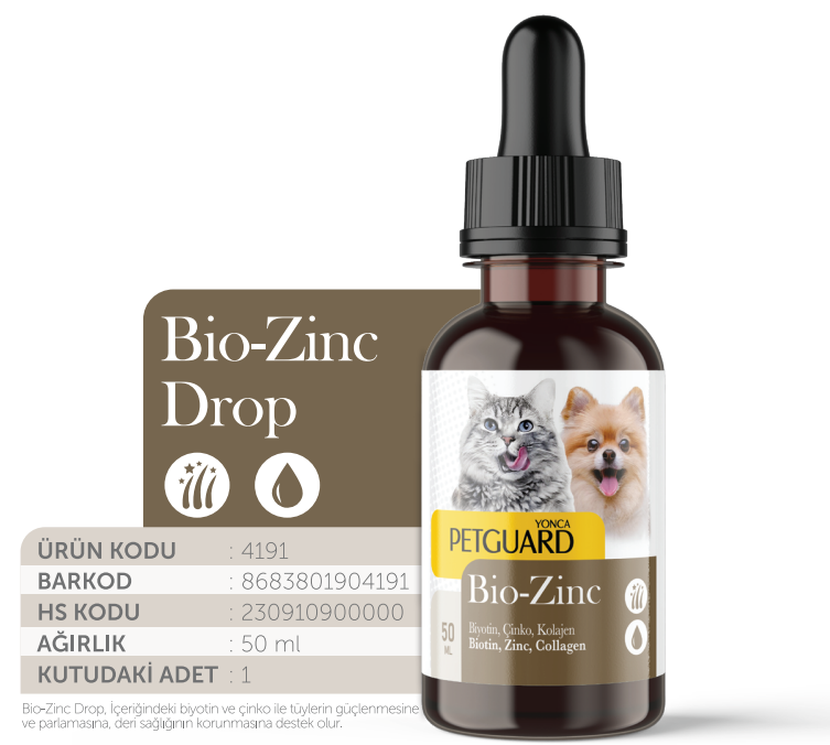 PETGUARD BİO-ZİNC DAMLA KEDİ KÖPEK 50ML