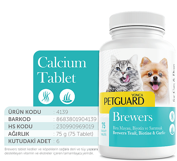 PETGUARD BREWERS KEDİ KÖPEK 75GR 75 TABLET - 1