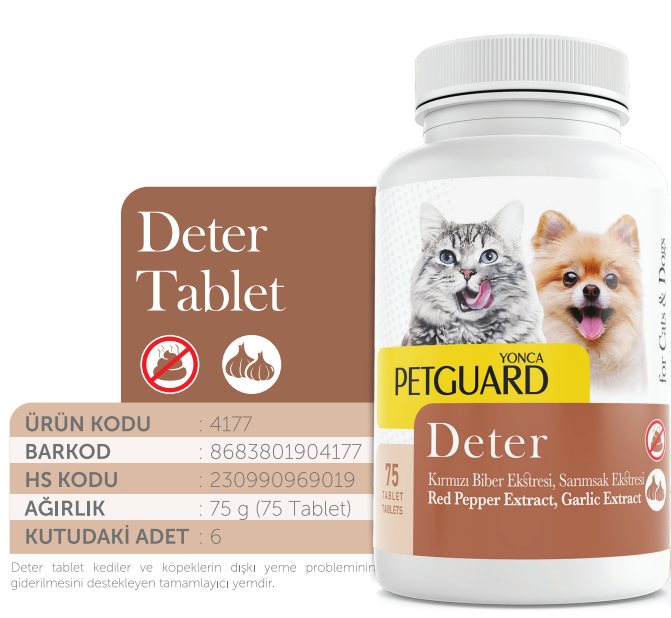  - PETGUARD DETER KEDİ KÖPEK 75GR 75 TABLET