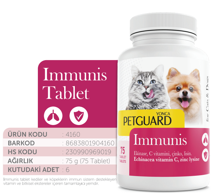  - PETGUARD IMMUNİS KEDİ KÖPEK TABLET 75 GR 75 TABLET