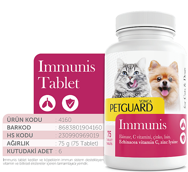 PETGUARD IMMUNİS KEDİ KÖPEK TABLET 75 GR 75 TABLET - 1