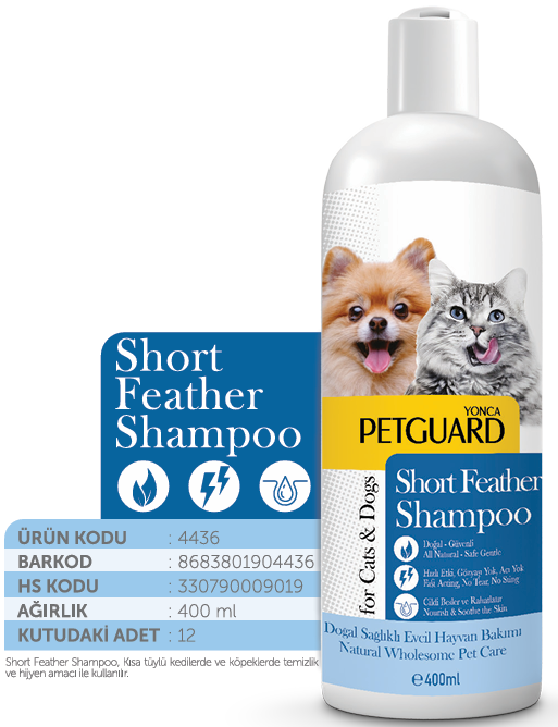 PETGUARD - PETGUARD KISA TÜY SIVI ŞAMPUAN KEDİ KÖPEK 400ML