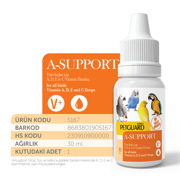 PETGUARD KUŞ VİT A SUPPORT 30ML