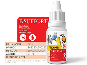PETGUARD KUŞ VİT B- SUPPORT 30 ML