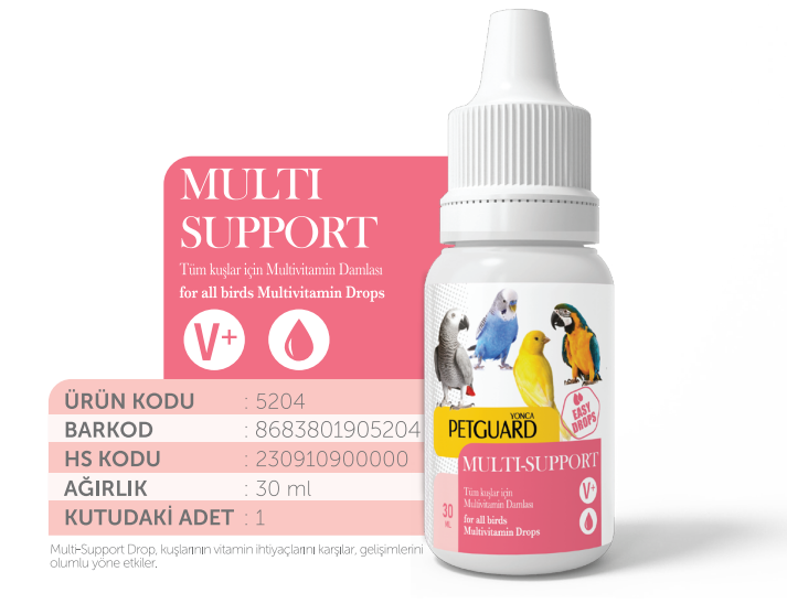 PETGUARD KUŞ VİT MULTİ- SUPPORT 30ML