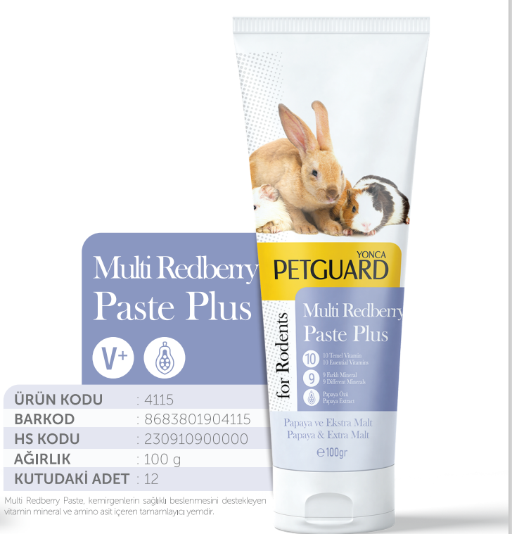 PETGUARD MULTİ REDBERRY PASTE PLUS KEMİRGEN 100GR