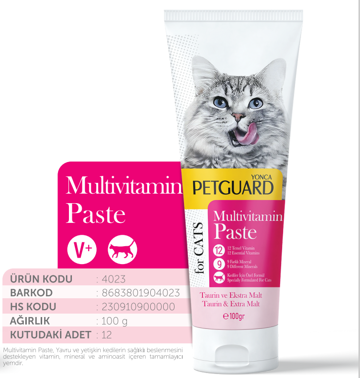 PETGUARD - PETGUARD MULTİVİTAMİN KEDİ PASTE 100 GR