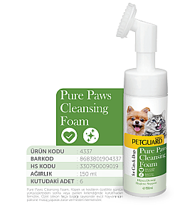 PETGUARD PATİ TEMİZLEME KÖPÜĞÜ KEDİ KÖPEK 150 ML