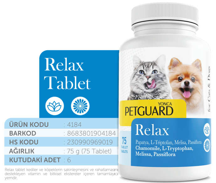  - PETGUARD RELAX KEDİ KÖPEK 75 GR 75 TABLET
