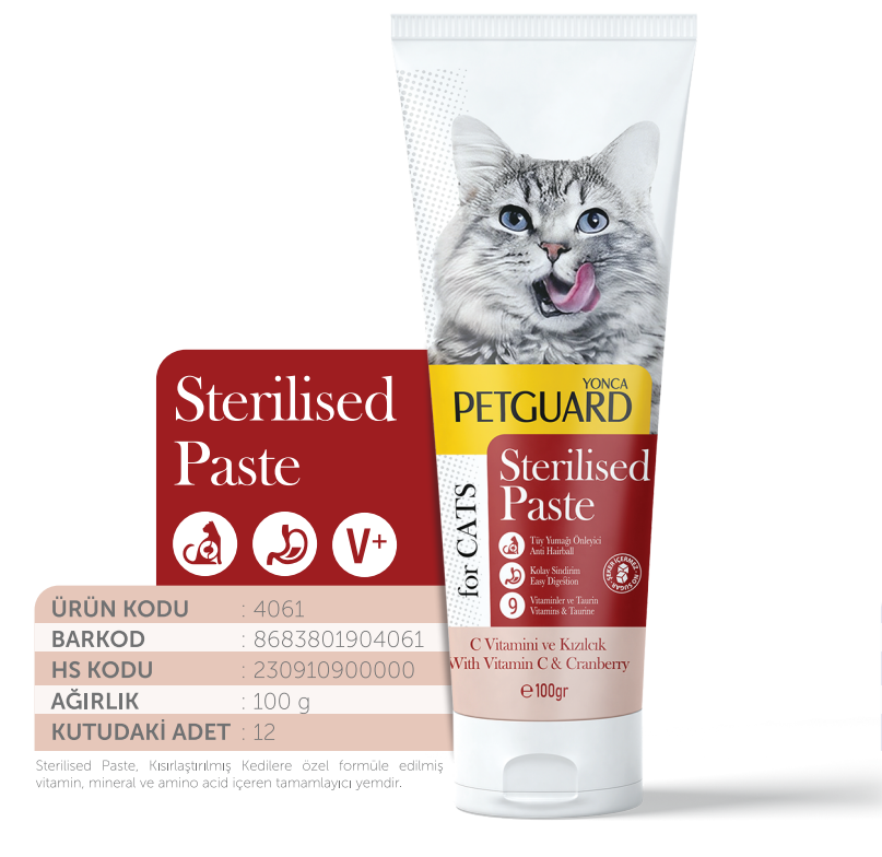 PETGUARD STERİLİSED KEDİ PASTE 100 GR