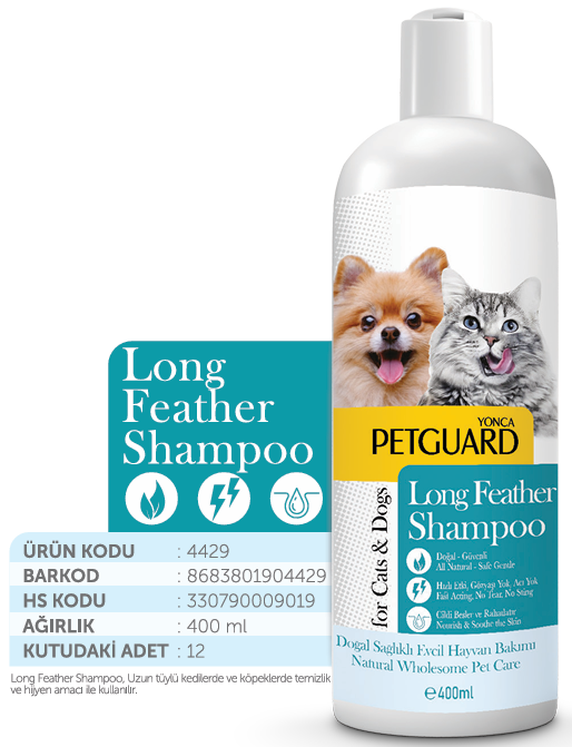 PETGUARD - PETGUARD UZUN TÜY SIVI ŞAMPUAN KEDİ KÖPEK 400ML