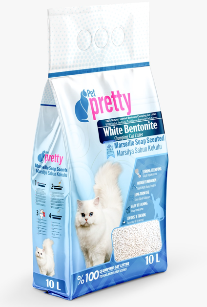 PETPRETTY KEDİ KUMU MARSEİLLE SABUNLU İNCE 10 LT