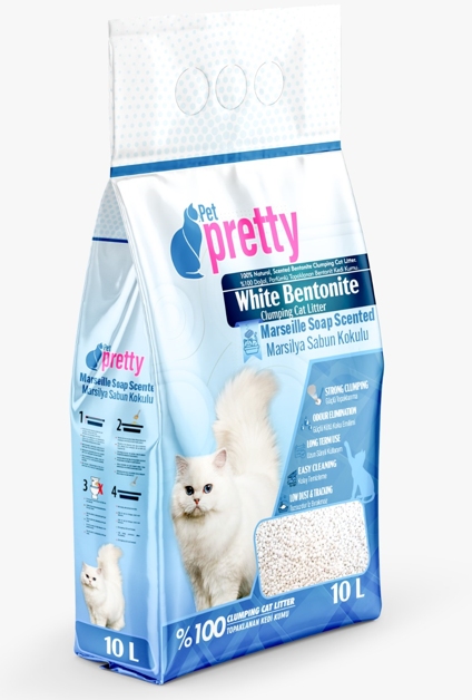  - PETPRETTY KEDİ KUMU MARSEİLLE SABUNLU İNCE 10 LT