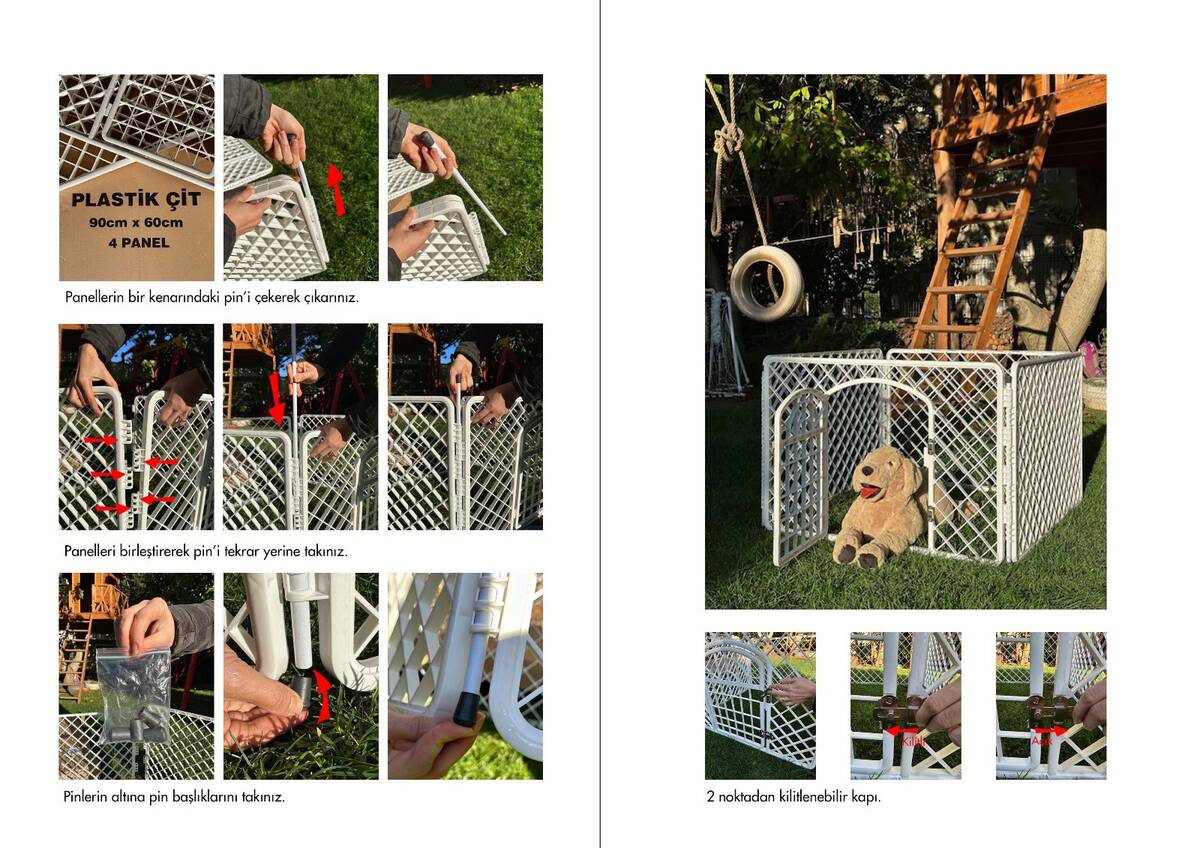 PETPRETTY PLASTİK BAHÇE ÇİTİ 4 PANEL 90*60CM