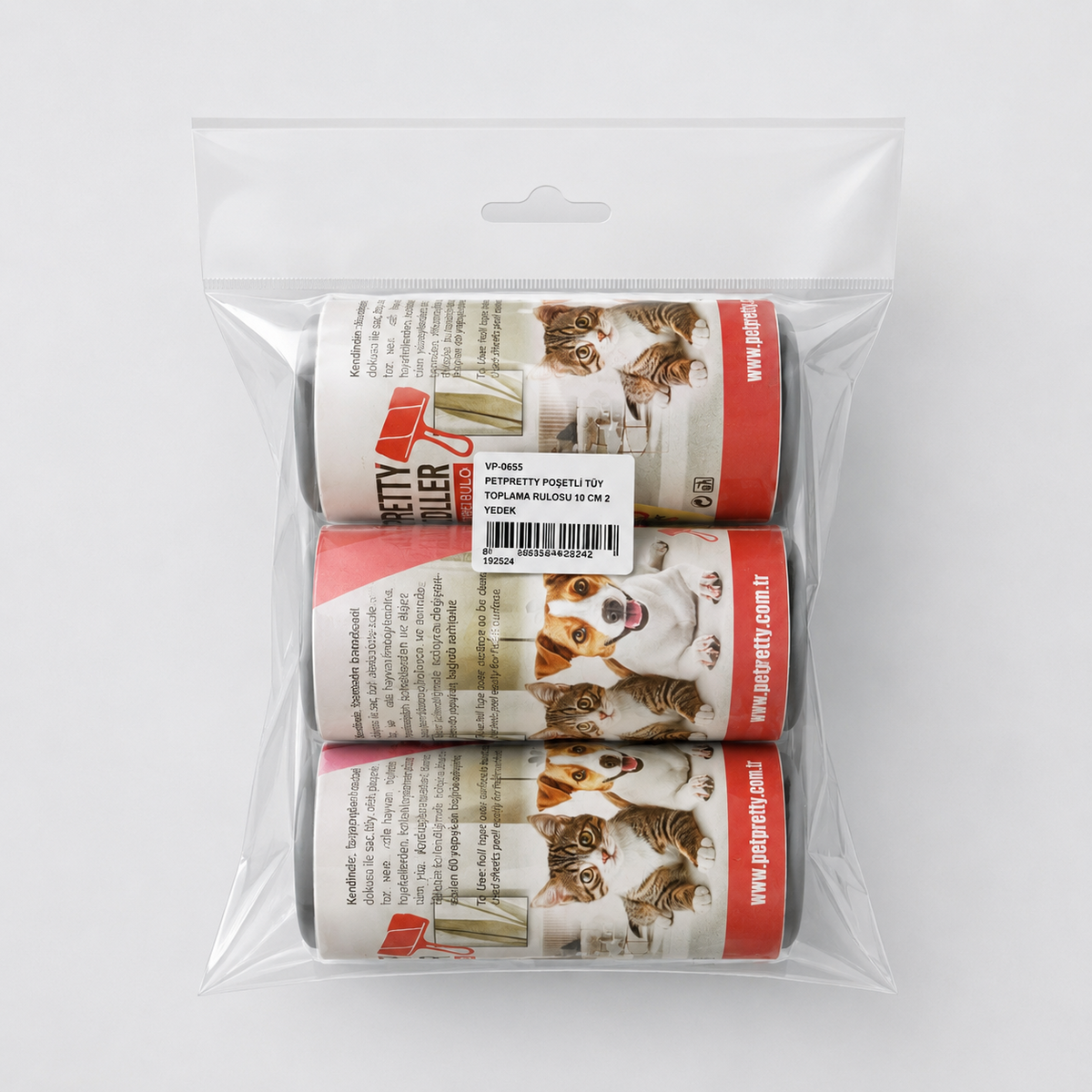  - PETPRETTY POŞETLİ TÜY TOPLAMA RULOSU 10 CM 2 YEDEKLİ