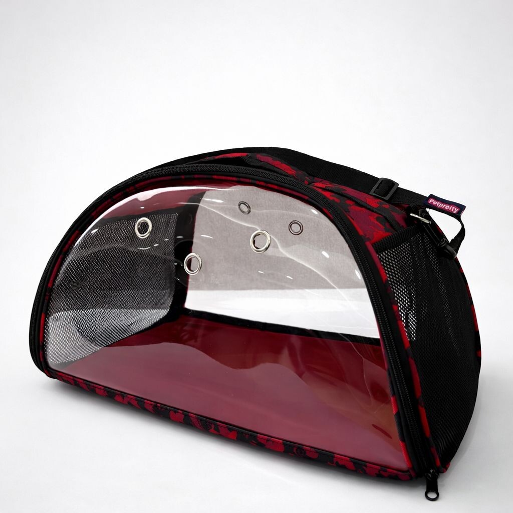 PETPRETTY - PETPRETTY ŞEFFAF ÇANTA KIRMIZI K. 50x28x28 cm