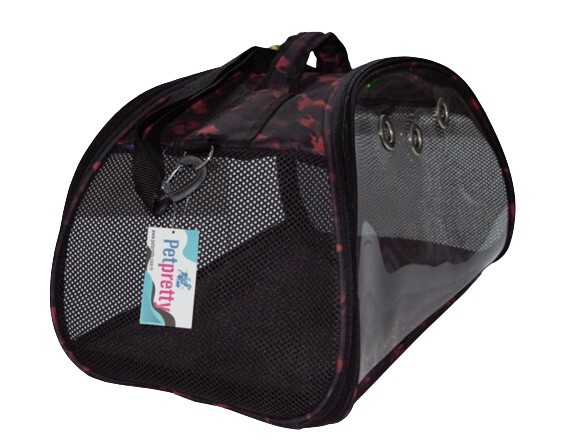 PETPRETTY - PETPRETTY ŞEFFAF ÇANTA KIRMIZI K. 50x28x28 cm