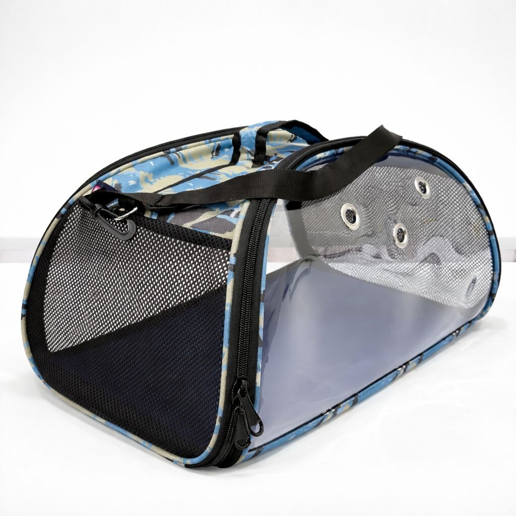  - PETPRETTY ŞEFFAF ÇANTA MAVİ KAMUFLAJ 50x28x28 cm