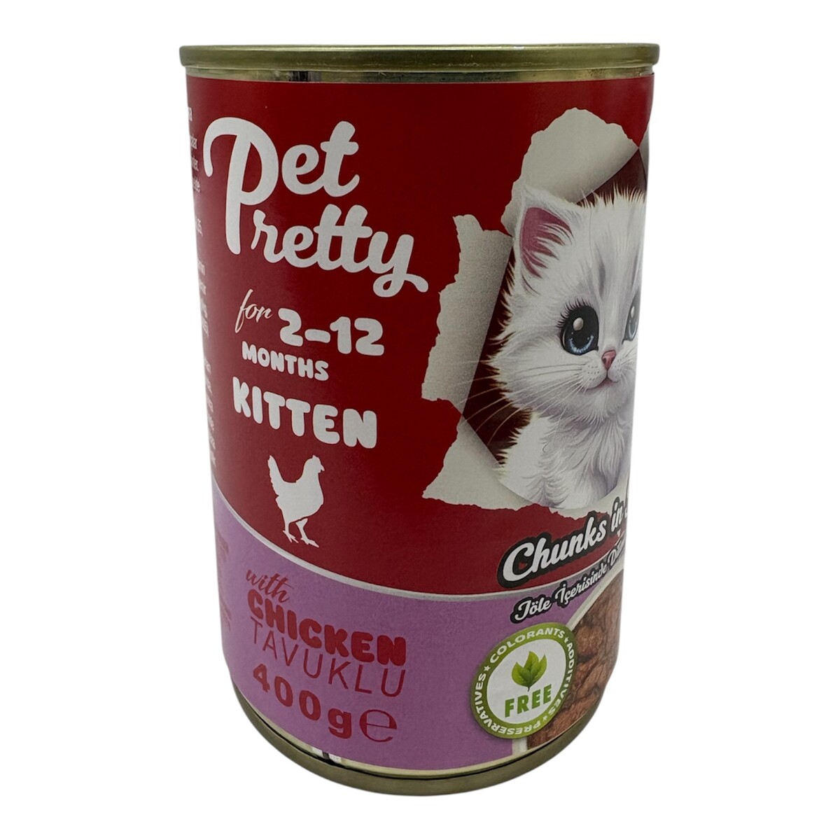  - PETPRETTY YAVRU KEDİ KONSERVESİ TAVUKLU 400GR 12'Lİ PAKET
