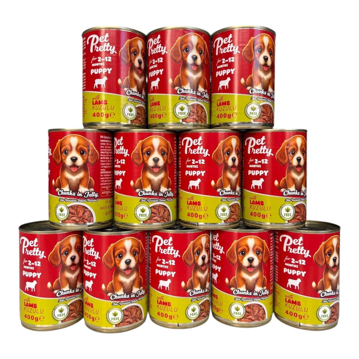 - PETPRETTY YAVRU KÖPEK KONSERVESİ KUZULU 400GR 12'Lİ PAKET