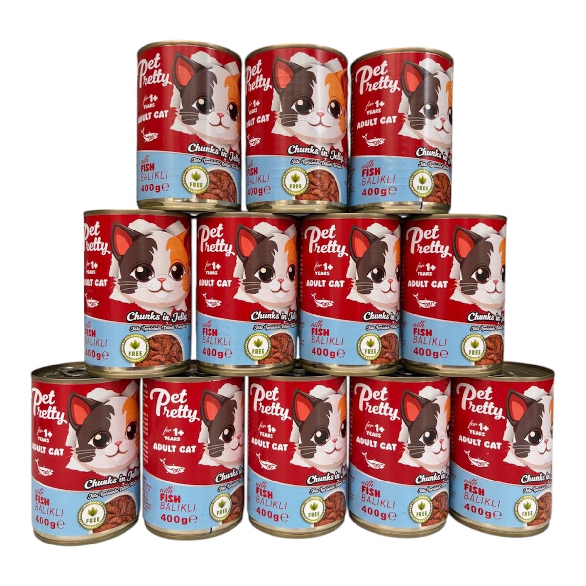  - PETPRETTY YETİŞKİN KEDİ KONSERVESİ BALIKLI 400GR 12'Lİ PAKET