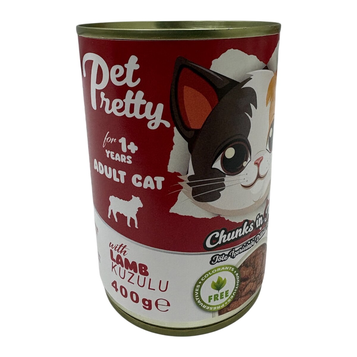  - PETPRETTY YETİŞKİN KEDİ KONSERVESİ KUZULU 400GR 12'Lİ PAKET