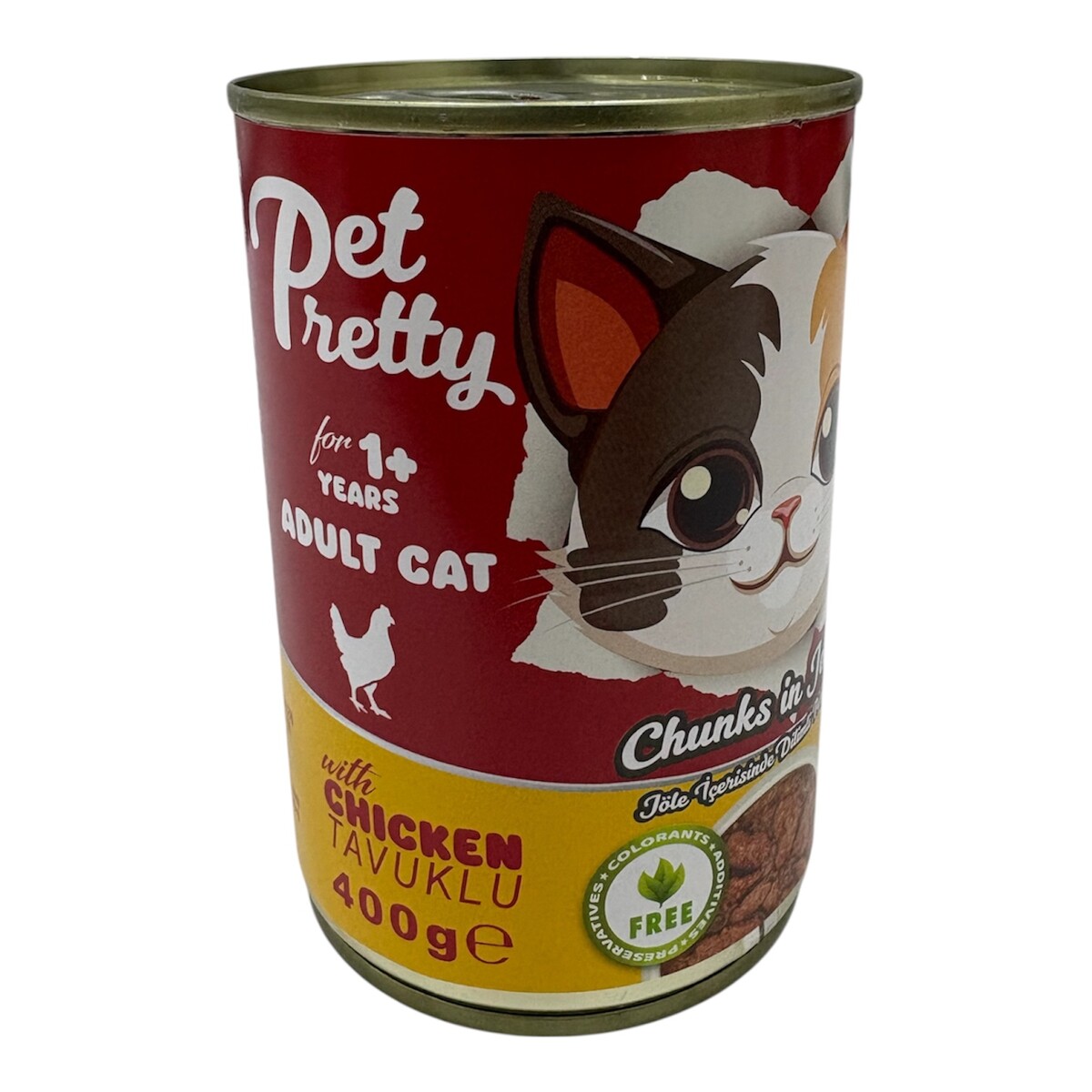  - PETPRETTY YETİŞKİN KEDİ KONSERVESİ TAVUKLU 400GR 12'Lİ PAKET