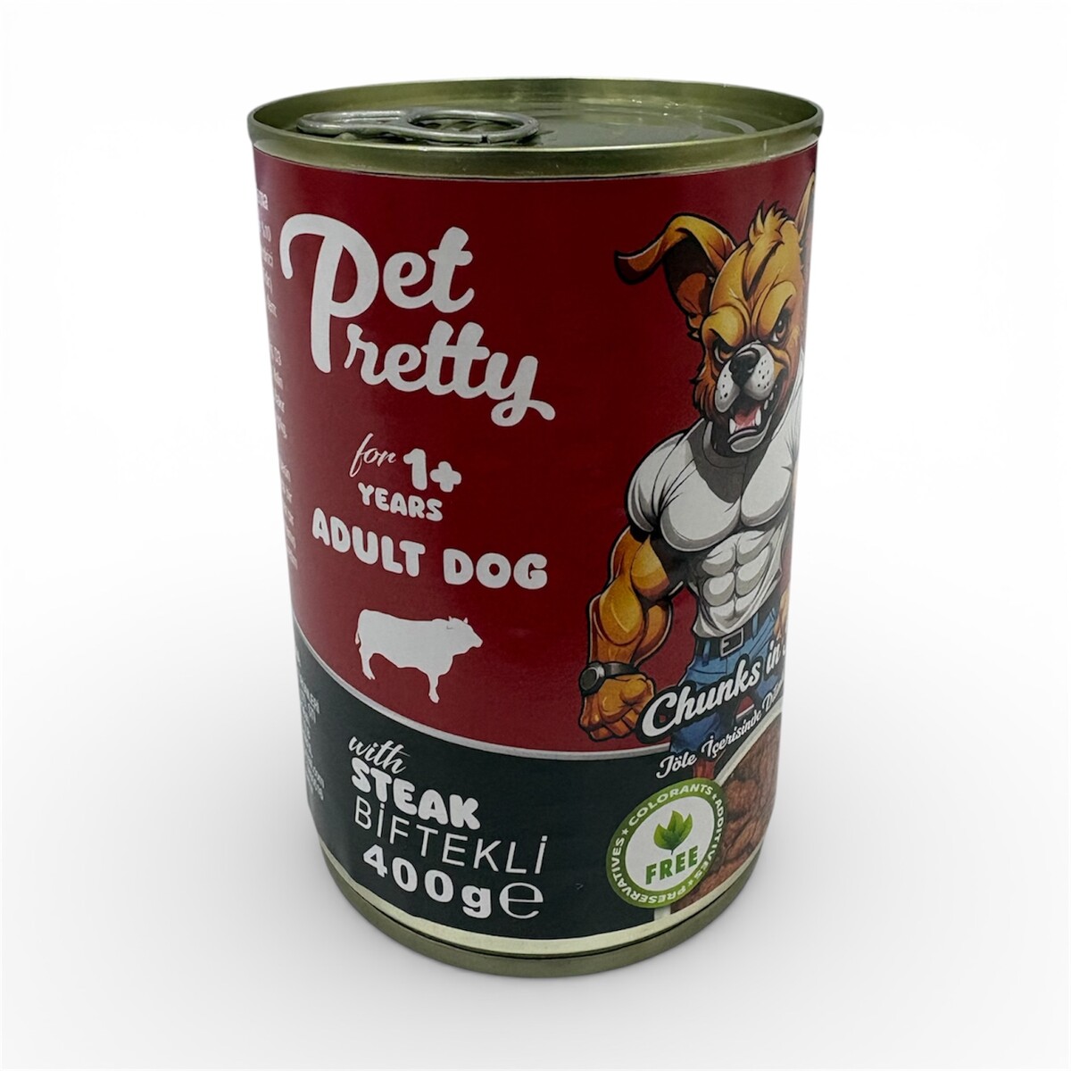  - PETPRETTY YETİŞKİN KÖPEK KONSERVESİ BİFTEKLİ 400GR 12'Lİ PAKET