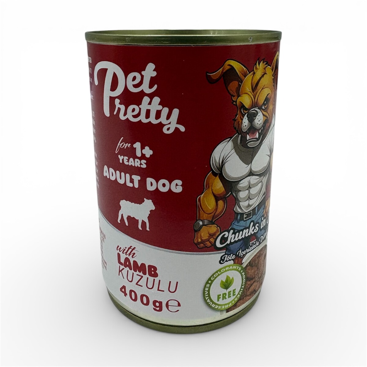  - PETPRETTY YETİŞKİN KÖPEK KONSERVESİ KUZULU 400GR 12'Lİ PAKET