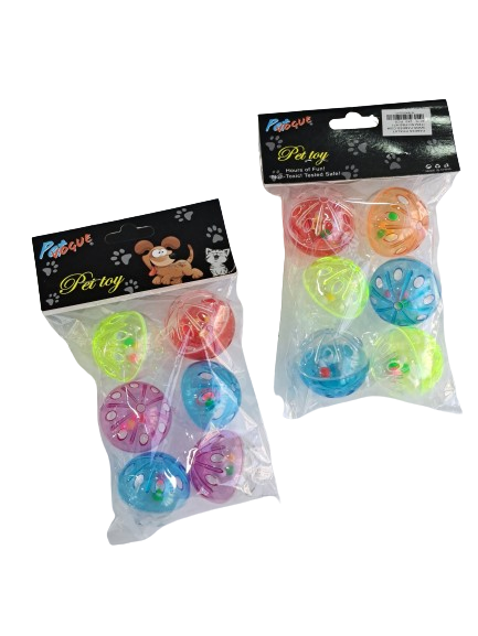 PLASTİK KEDİ OYUN TOPU 6'LI SET