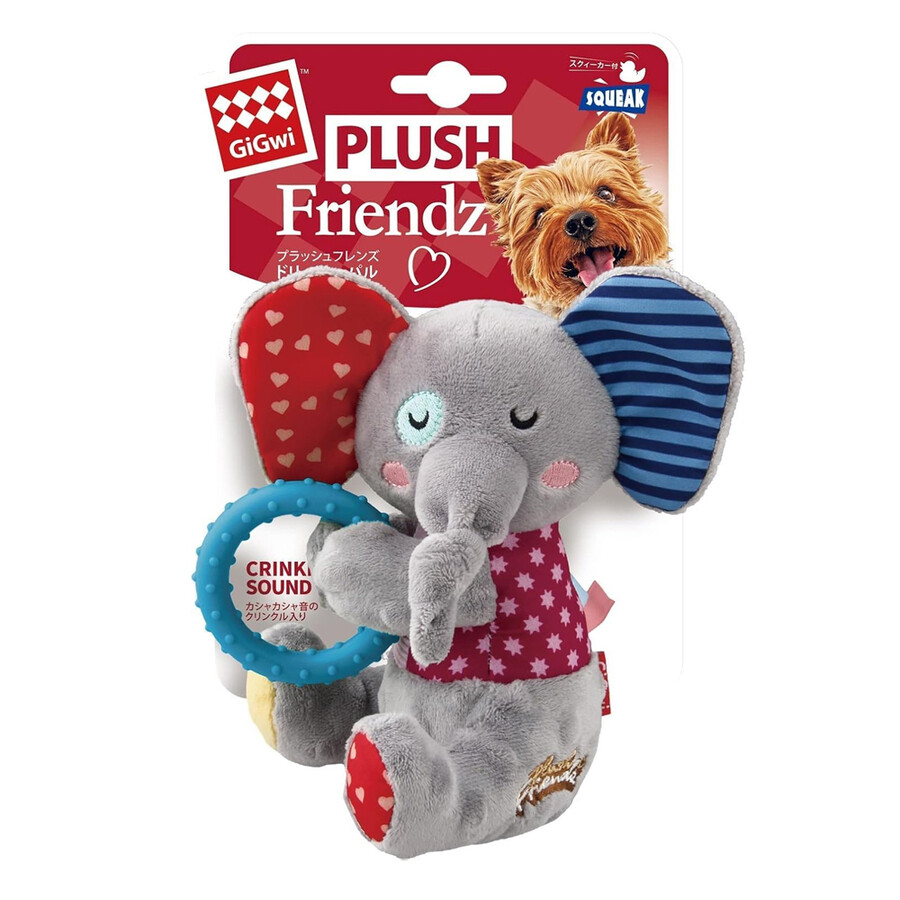  - 8564 Plush Friendz Sesli Fil Peluş Çiğneme Halkalı Köpek Oyuncağı