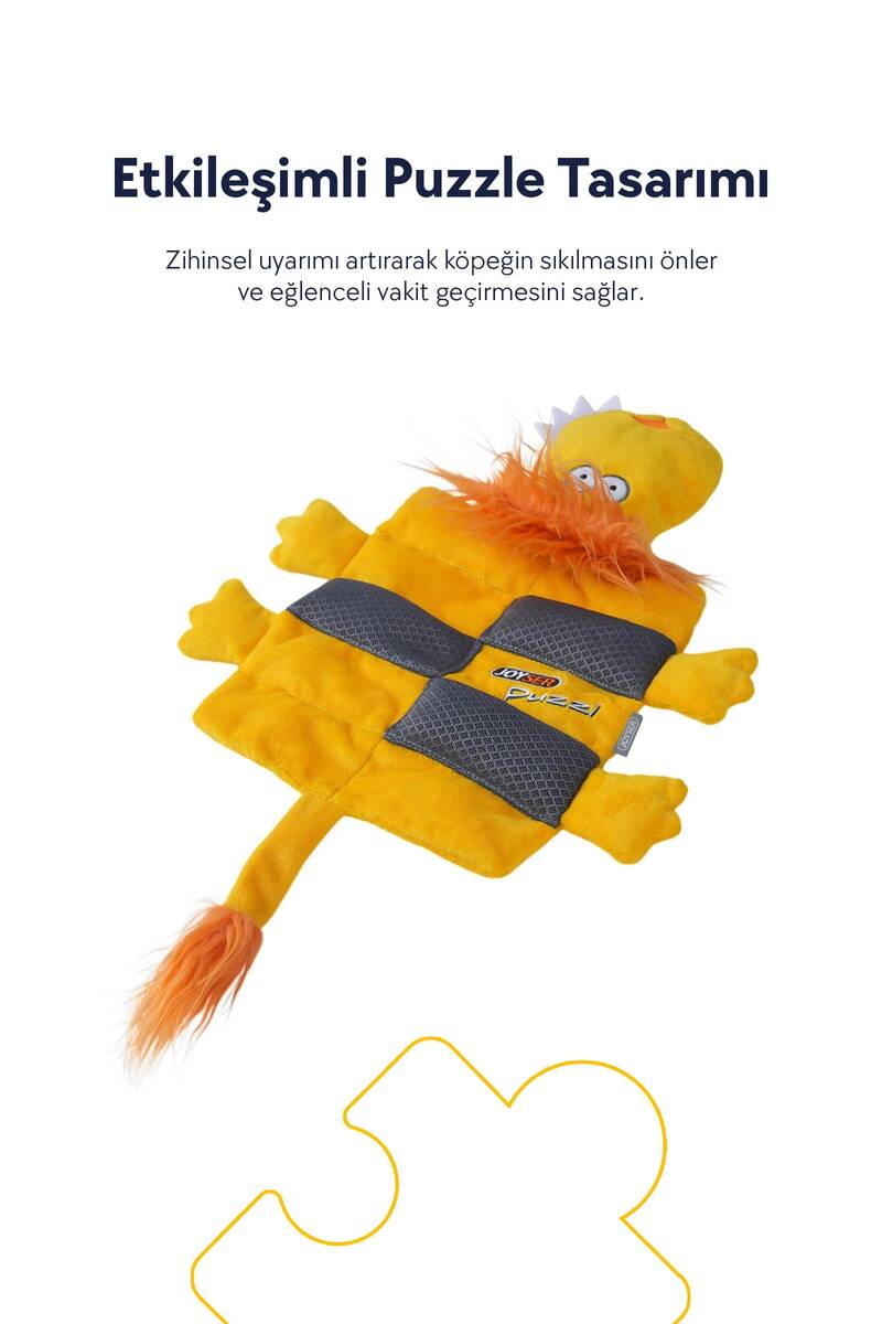 PUZZL PELUŞ ASLAN, ÖDÜL MAMALARI İÇİN FİLE CEPLİ KÖPEK OYUNCAĞI 27CM