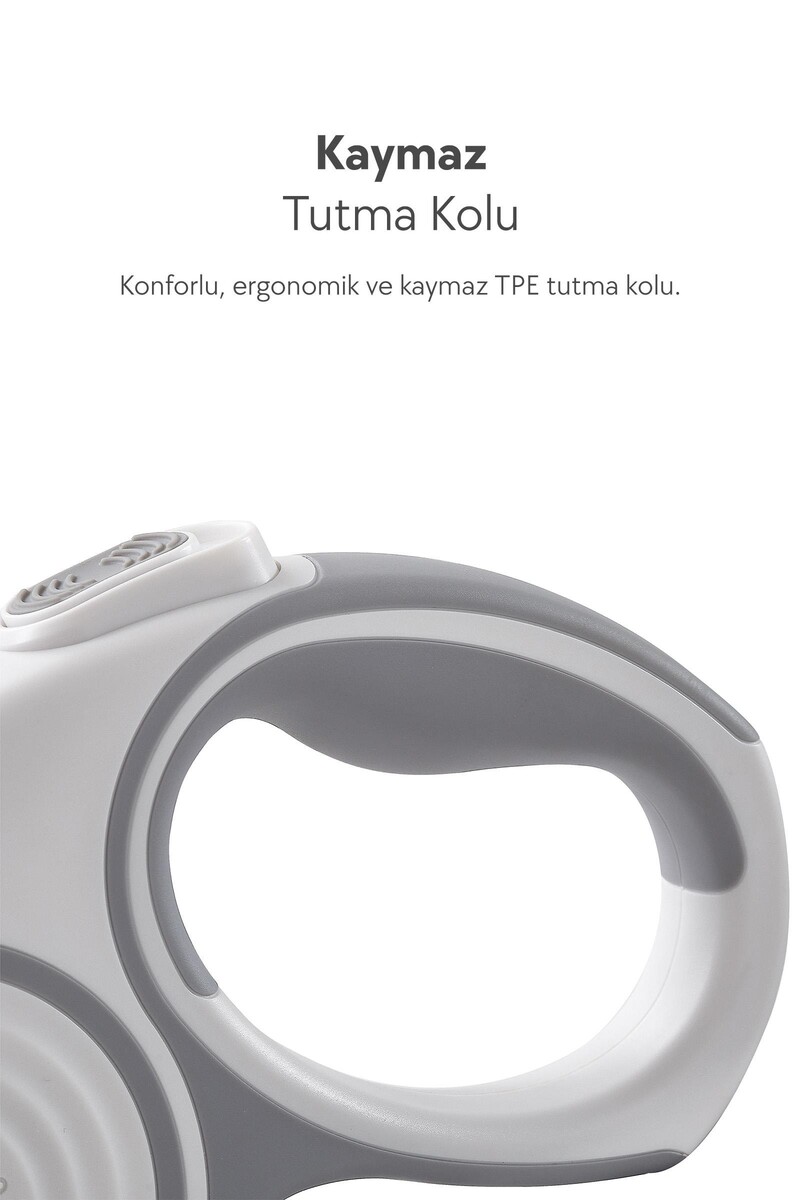 R06 DOGNESS OTOMATİK TASMA 5+M GRİ - Thumbnail