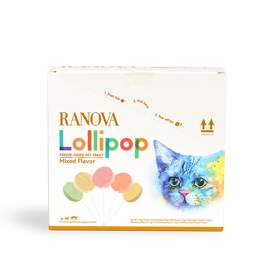  - RANOVA KEDİLER İÇİN KARIŞIK LEZZETLİ LOLİPOP 1,4G*15'Lİ