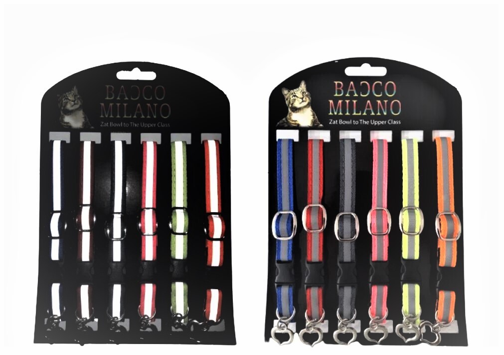 PETPRETTY - STRAIGHT SHAPE COLLAR WITH REFLECTOR 6PCS SETS