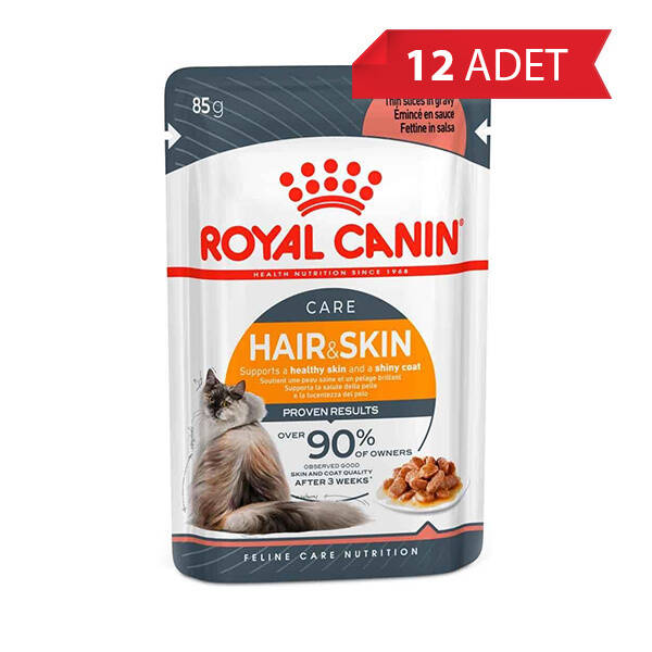 ROYAL CANİN HAİR&SKİN GRAVY KEDİ KONSERVESİ 85 GR 12'Lİ